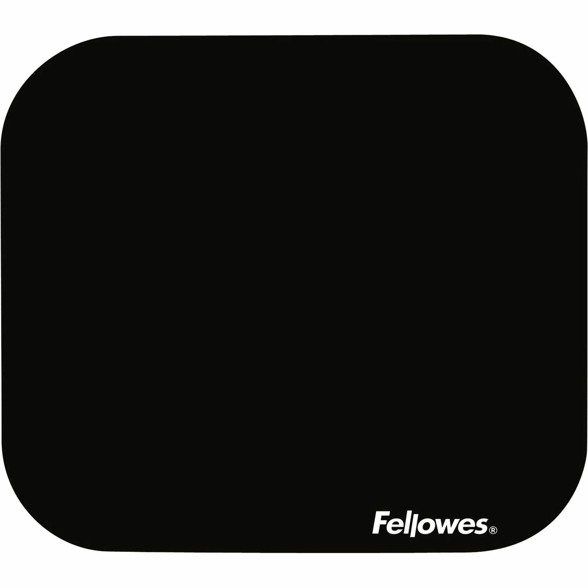 Fellowes Mouse Pad: Scratch-Resistant Black Polyester - 9’’ x 8’’ - 0.13’’ Height - Pads & Wrist Rests