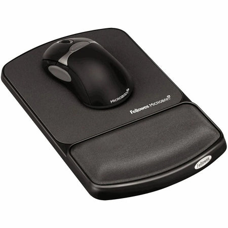 Fellowes Mouse Pad with Microban Protection - Graphite Gel Wrist Support - Pads & Rests