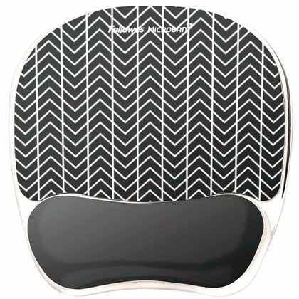 Fellowes Photo Gel Mouse Pad with Wrist Rest - Chevron Design - Stain Resistant - 9.25’’ x 7.88’’ - Pads & Rests
