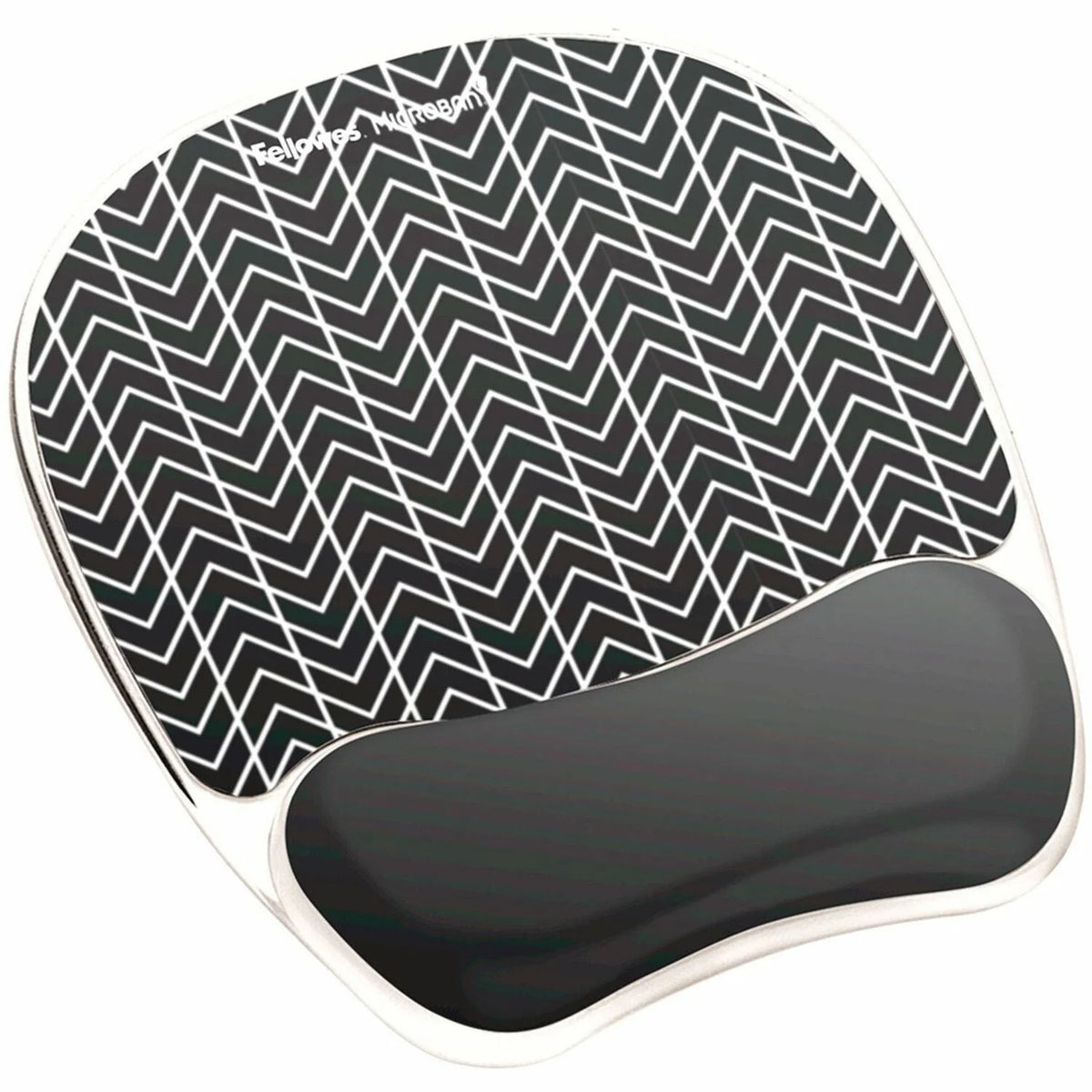 Fellowes Photo Gel Mouse Pad with Wrist Rest - Chevron Design - Stain Resistant - 9.25’’ x 7.88’’ - Pads & Rests