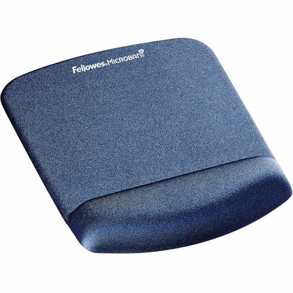 Fellowes PlushTouch Microban Mouse Pad Wrist Rest - Blue - Tear & Wear Resistant - Pads Rests