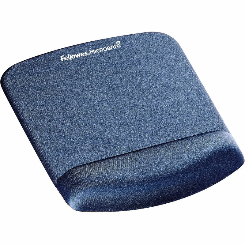 Fellowes PlushTouch Microban Mouse Pad Wrist Rest - Blue - Tear & Wear Resistant - Pads Rests