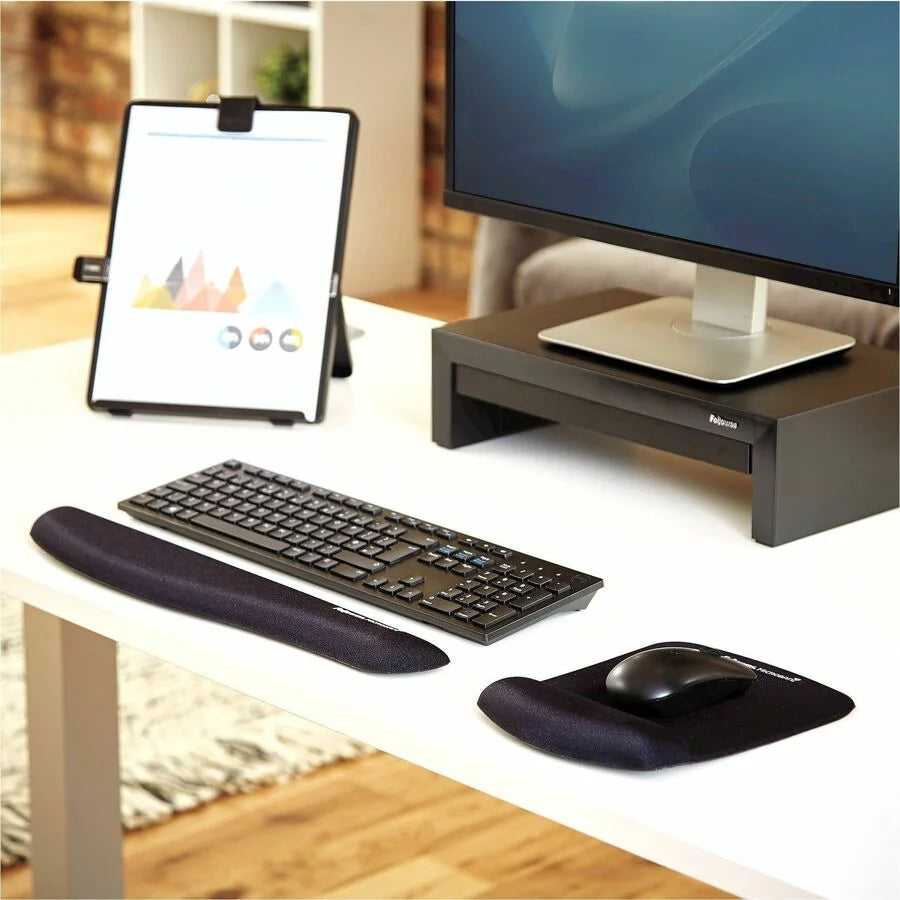 Fellowes PlushTouch Microban Mouse Pad Wrist Rest - Comfortable Support for Your Wrists - Pads & Rests