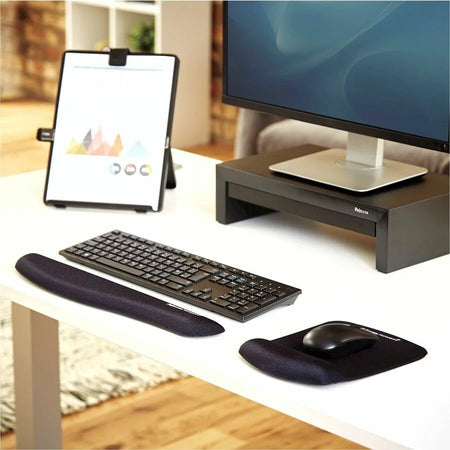 Fellowes PlushTouch Microban Mouse Pad Wrist Rest - Comfortable Support for Your Wrists - Pads & Rests