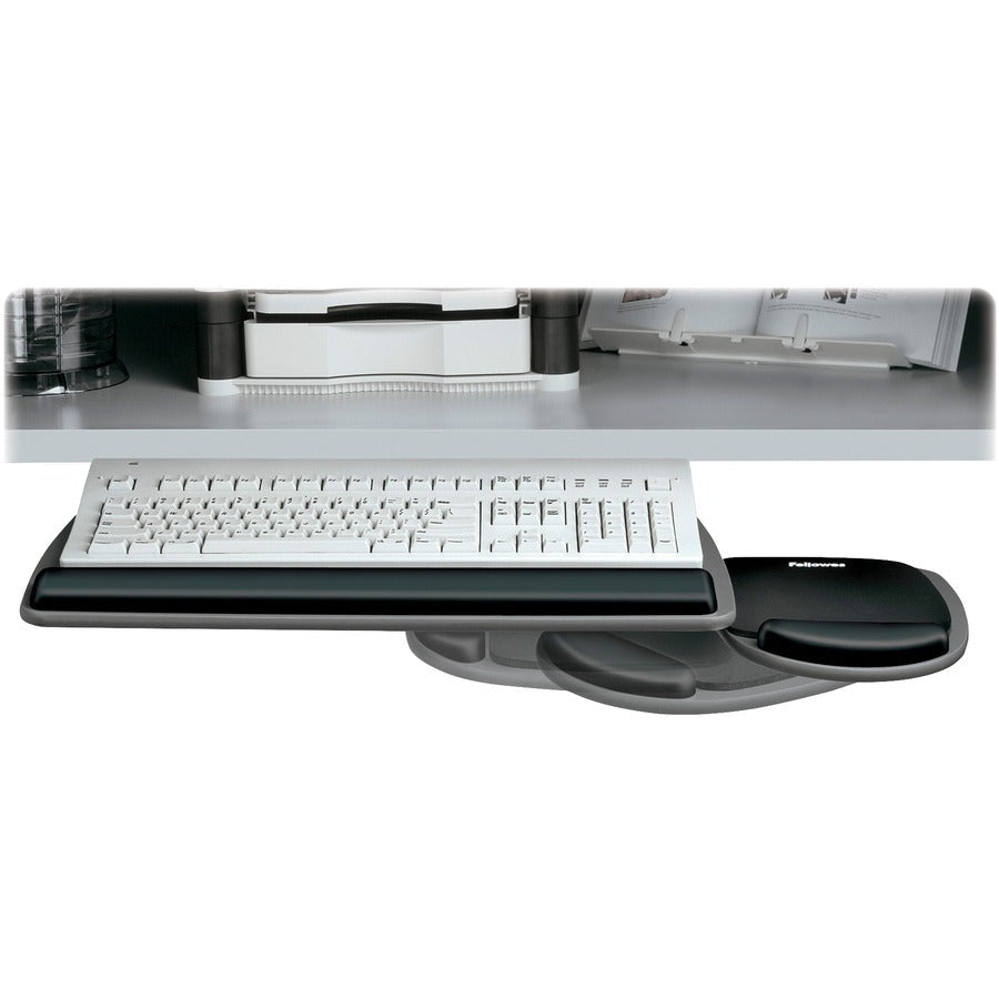 Fellowes Standard Keyboard Tray: Ergonomic Wood Tray - 4.5’’H x 30.5’’W 20’’D - Computer / Laptop Accessories