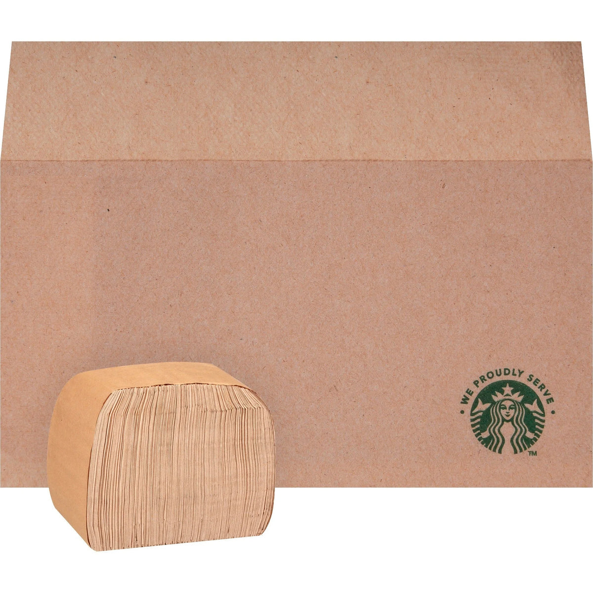 We Proudly Serve Branded Napkins - Tan - FiberPack - 300/Pack - 20 / Carton