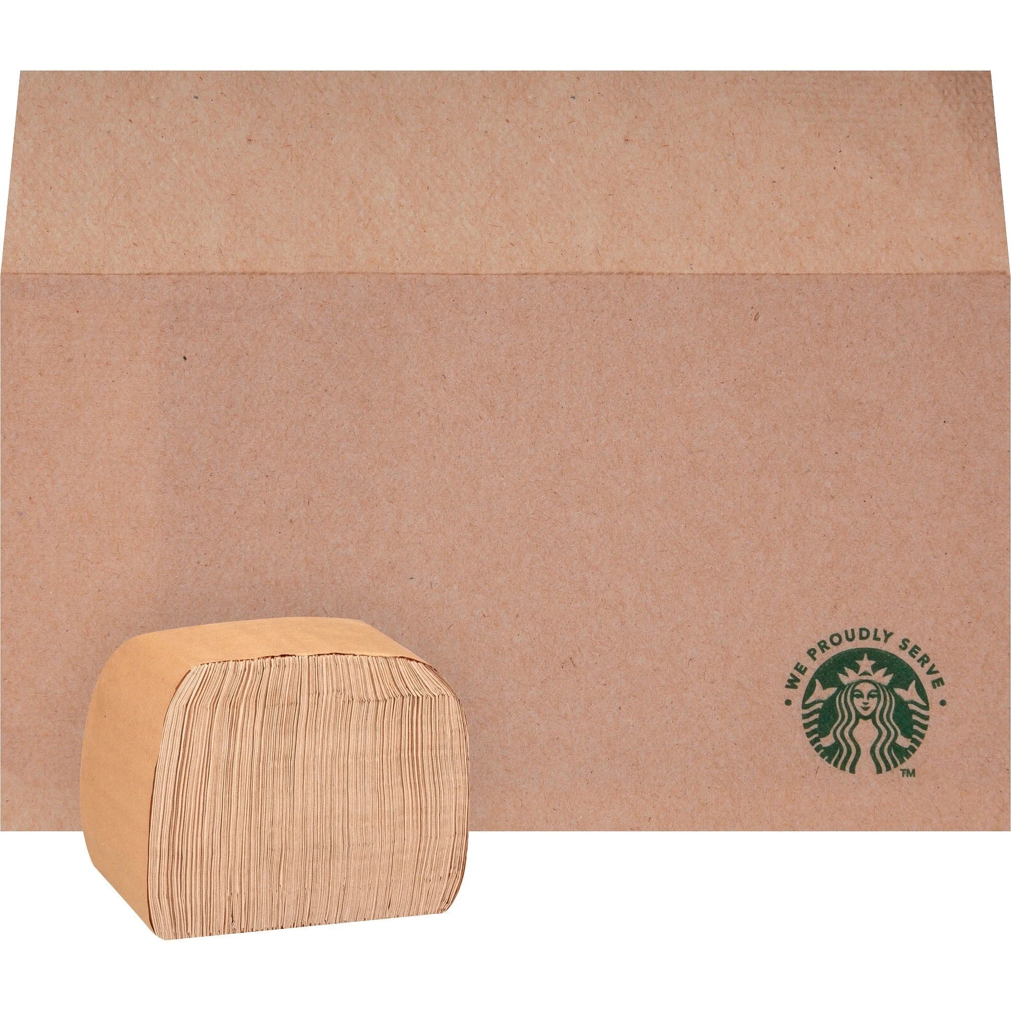 We Proudly Serve Branded Napkins - Tan - FiberPack - 300/Pack - 20 / Carton