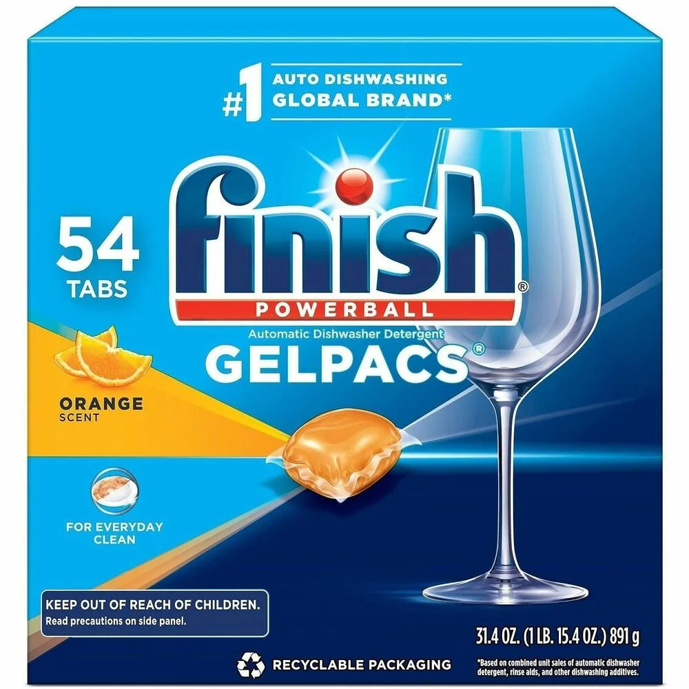 Finish All-in-1 Detergent Gelpacs - Orange Scent - 54 Count - Dish/Dishwasher Detergents