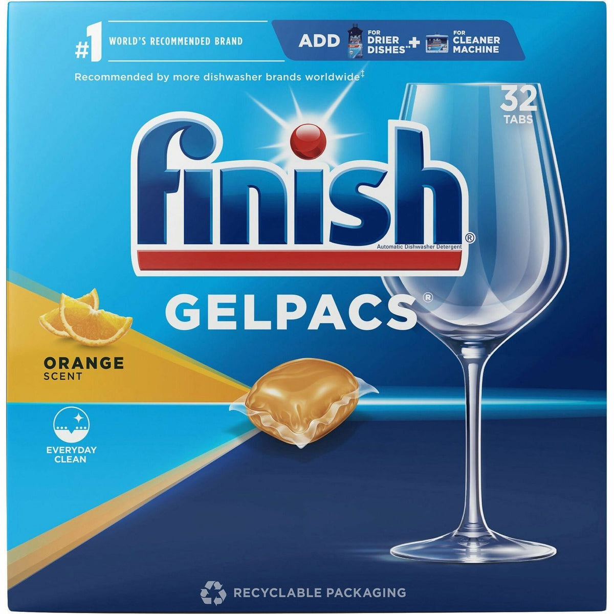 Finish Dishwasher Gel Packs - Orange Scent 1.30 oz - 32 - Dish/Dishwasher Detergents