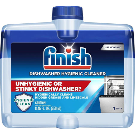 Finish Liquid Dishwasher Cleaner - 8.5 fl oz - Light Blue - 6/Carton - Dish/Dishwasher Detergents