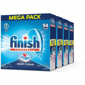 Finish Powerball Dishwasher Tabs: Fresh Scent Multi-Pack - 94 Tabs 4 Cartons - Dish/Dishwasher Detergents