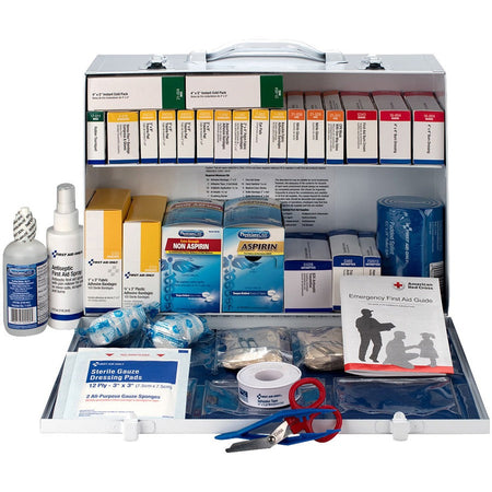 First Aid Only 2-Shelf First Aid Cabinet with Medications - ANSI Compliant - Front