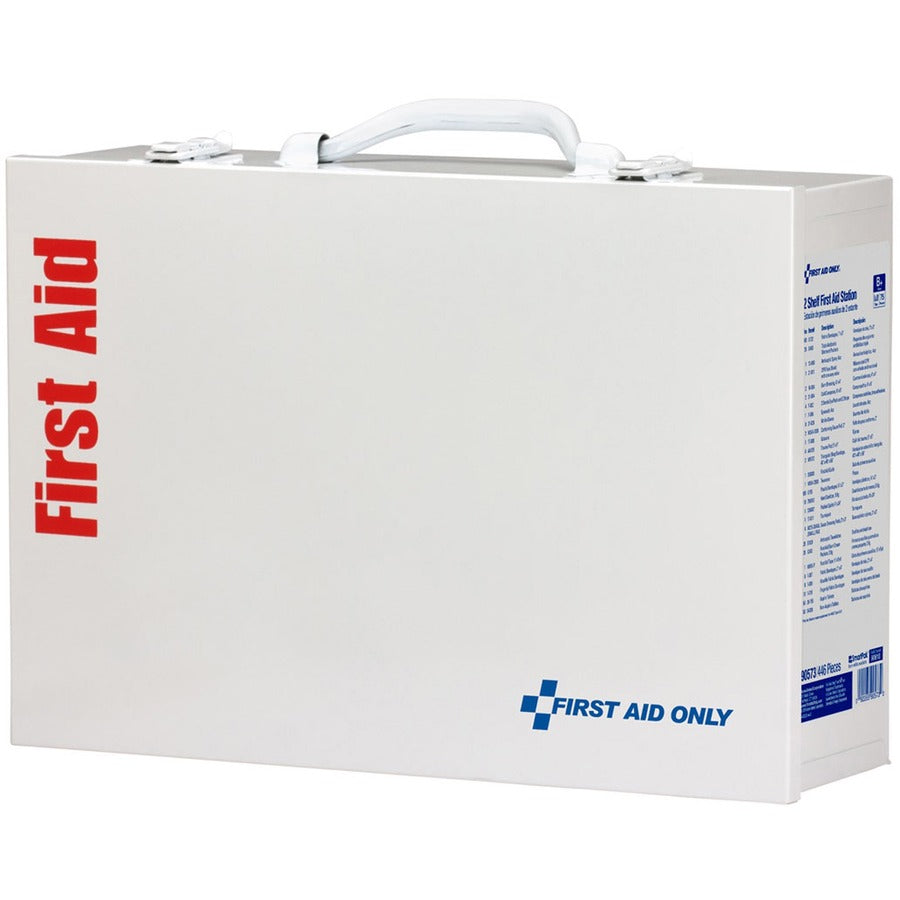 First Aid Only 2-Shelf First Aid Cabinet with Medications - ANSI Compliant - Left