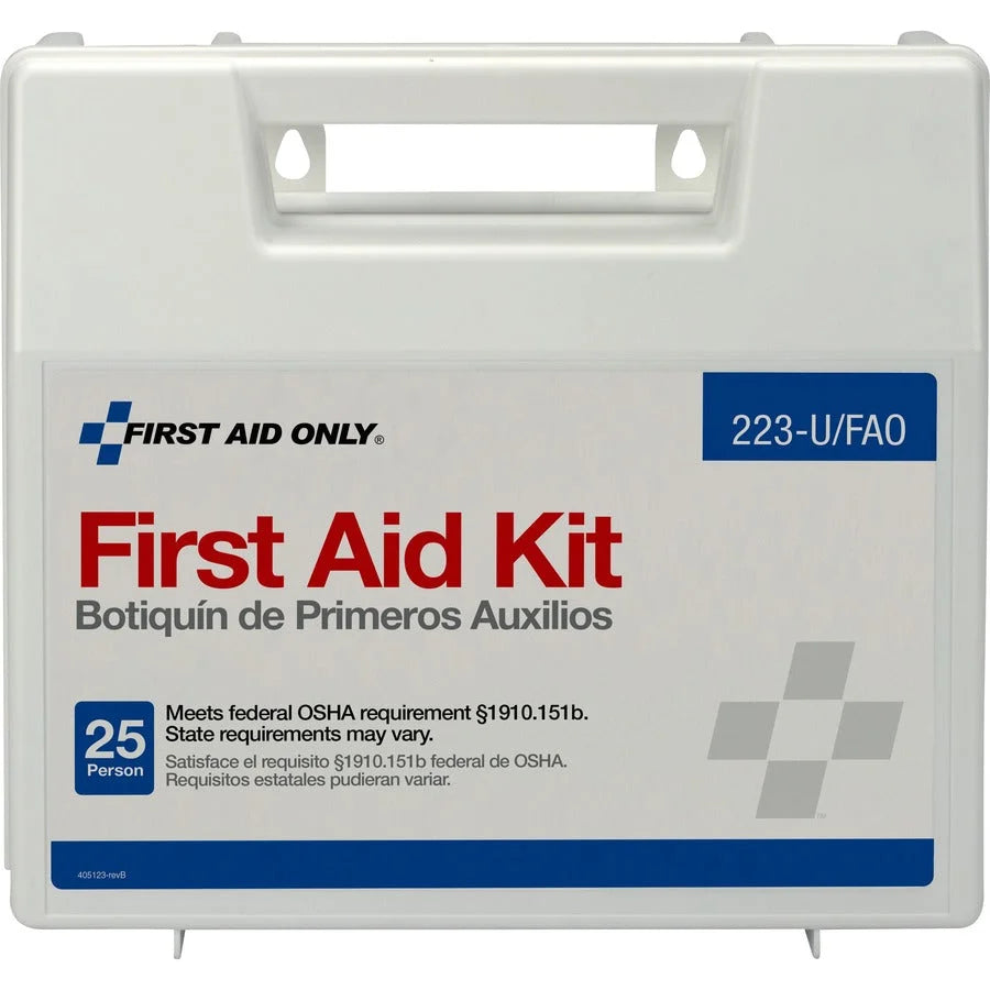 First Aid Only 25 Person Bulk Kit - 107 x Piece(s) - 2.5’’ Height 8.4’’ Width 9’’ Depth Length - Plastic Case - 1 Each