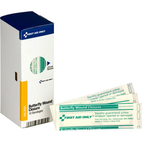 First Aid Only Butterfly Bandages - White - 10/Box - & Wraps