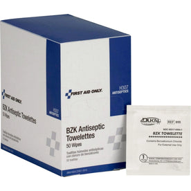 First Aid Only BZK Antiseptic Towelettes - 50-Pack for Effective Wound Cleaning - Care