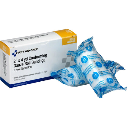 First Aid Only Conforming Gauze: 2’’ White Cotton - 2/Box - Bandages & Wraps