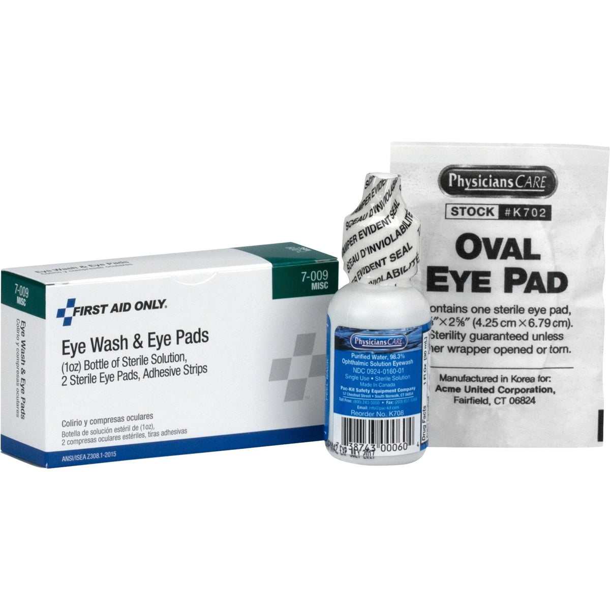 First Aid Only Eye Wash Set - 5-Piece Kit for Emergency Care - Eyewash