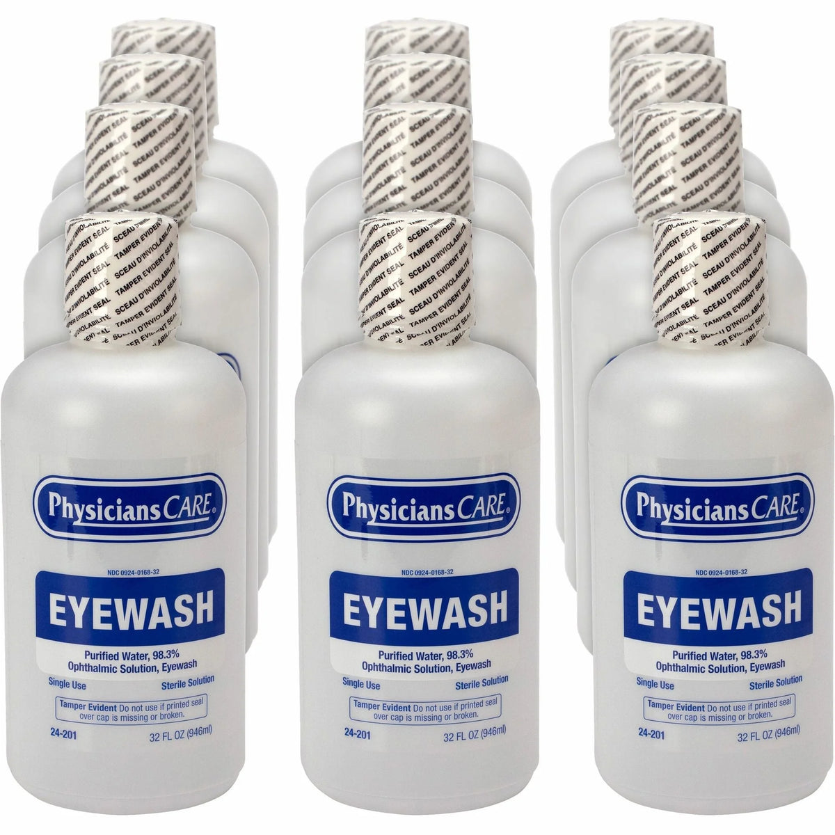 First Aid Only Eyewash Solution - 1 Quart - Eye Irrigation - 12/Carton