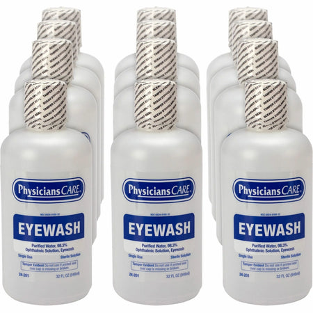 First Aid Only Eyewash Solution - 1 Quart - Eye Irrigation - 12/Carton
