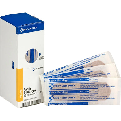 First Aid Only Fabric Bandages - Beige 1’’ x 3’’ 25/Box - & Wraps