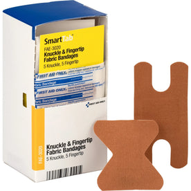 First Aid Only Fabric Bandages - Knuckle/Fingertip - Beige - 10/Box - & Wraps