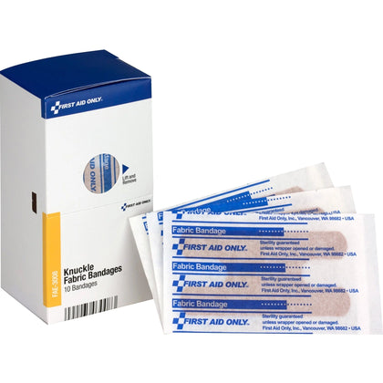 First Aid Only Fabric Knuckle Bandages - Beige - 10/Box - & Wraps