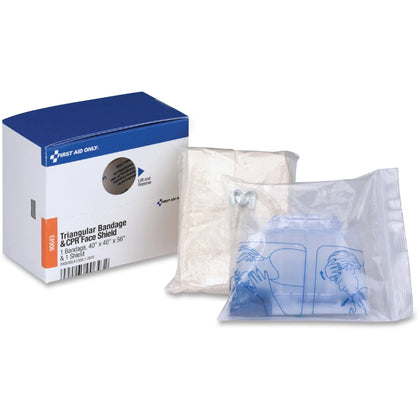 First Aid Only Triangular Bandage & CPR Face Shield Kit - Masks