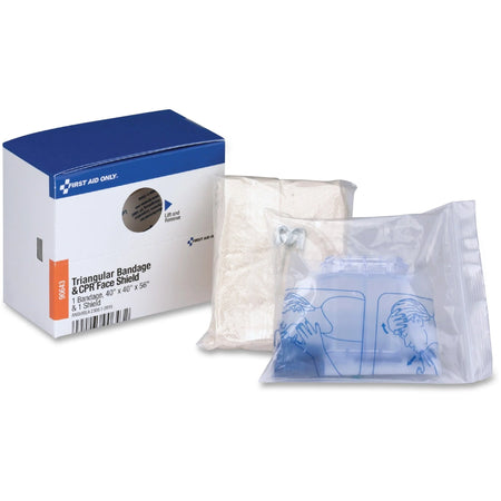 First Aid Only Triangular Bandage & CPR Face Shield Kit - Masks