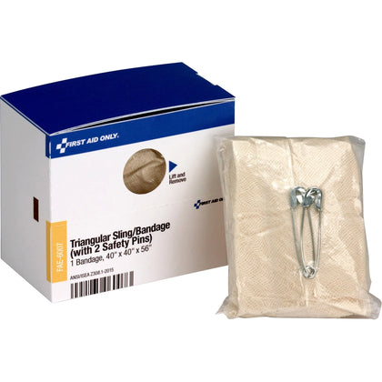 First Aid Only Triangular Sling Bandage: 56’’ x 40’’ Tan - 1/Box - Bandages & Wraps