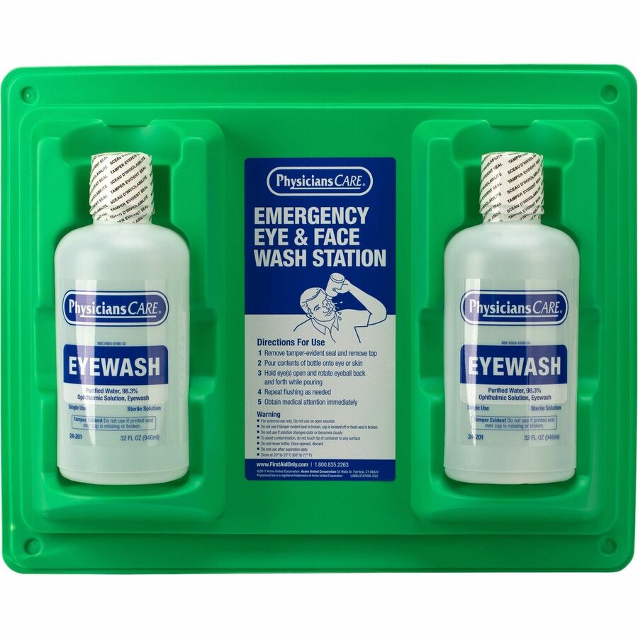 First Aid Only Twin-Bottle Eyewash Station - Front