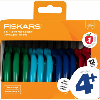 Fiskars Kids Scissors: 5’’ Pointed-tip Safety Edge Blade - Kid Scissors