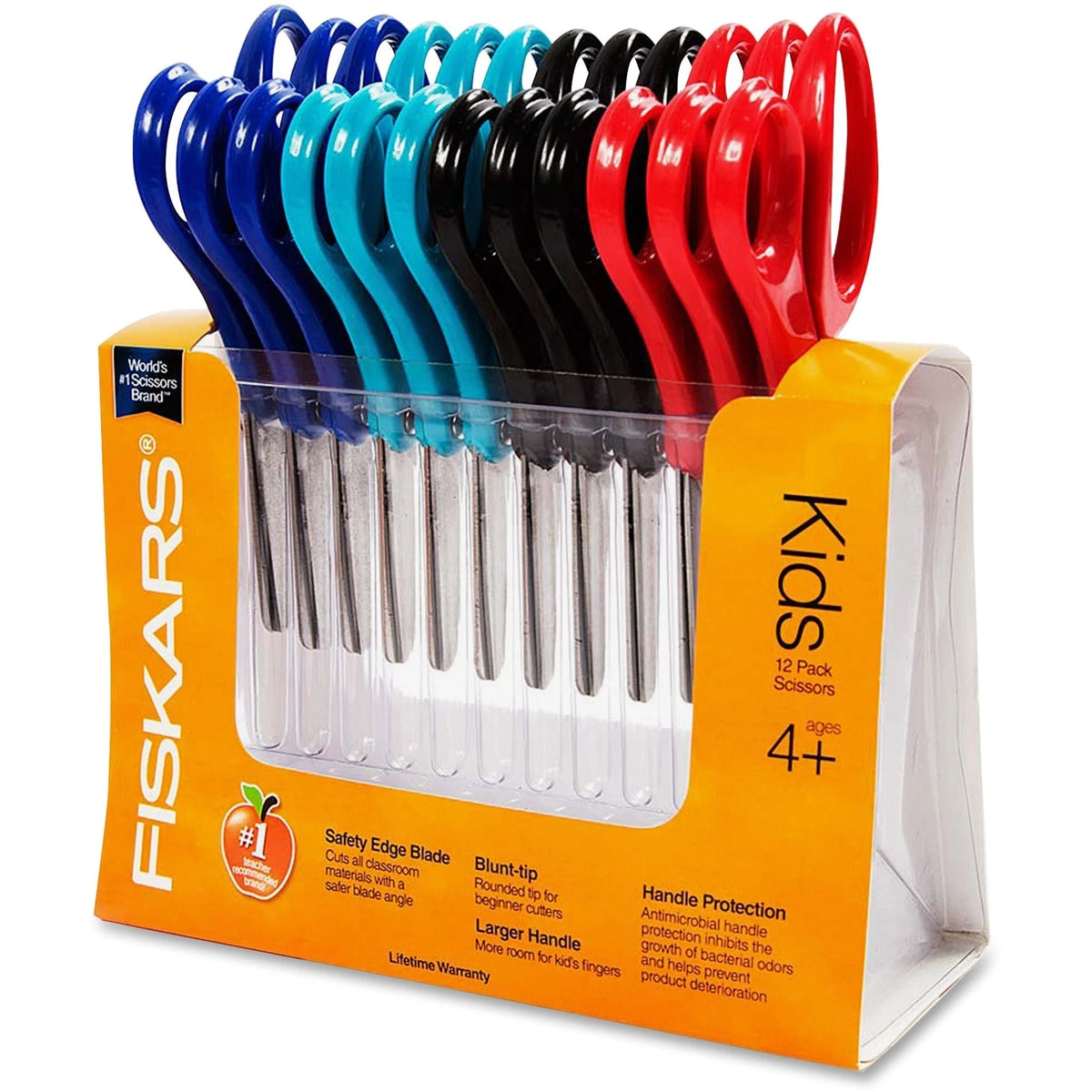 Fiskars Kids Scissors: Blunt-tip Stainless Steel Blade - 12 Pack - Kid Scissors