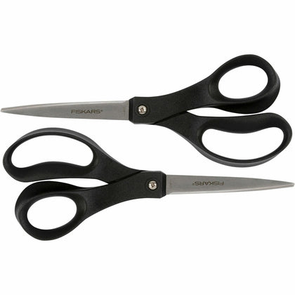 Fiskars Recycled All-purpose Scissors: Stainless Steel Straight Tip Black - 2 Pack - Scissors