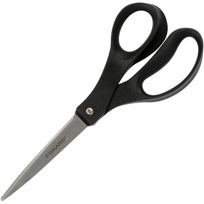 Fiskars Recycled All-purpose Scissors: Stainless Steel Straight Tip Black - Scissors