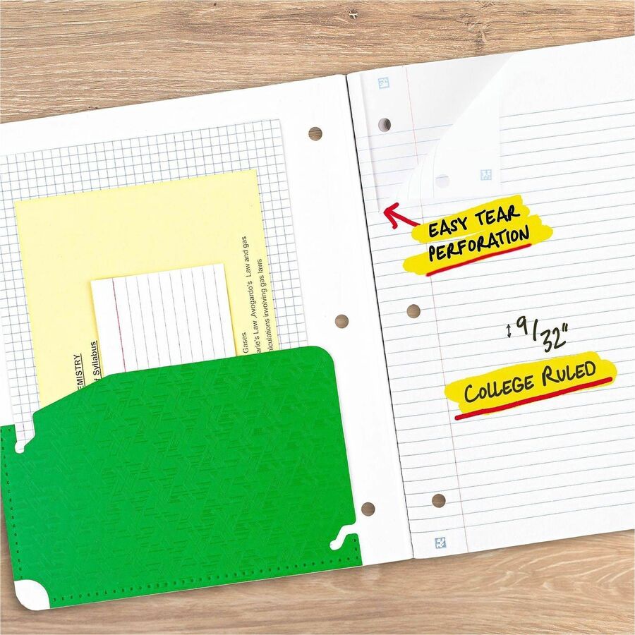 Five Star 11’’ 1-subject Wireless Notebook - 80 Sheets - Sewn - College Ruled Front Ruling - 3 Hole(s) - 9 1/8’’ x