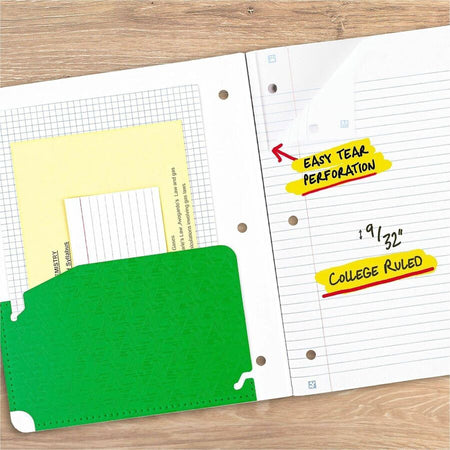 Five Star 11’’ 1-subject Wireless Notebook - 80 Sheets - Sewn - College Ruled Front Ruling - 3 Hole(s) - 9 1/8’’ x