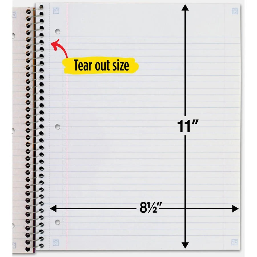 Five Star Notebook - 5 Subject(s) - 200 Sheets - Wire Bound - College Ruled Front Ruling - 3 Hole(s) - Letter