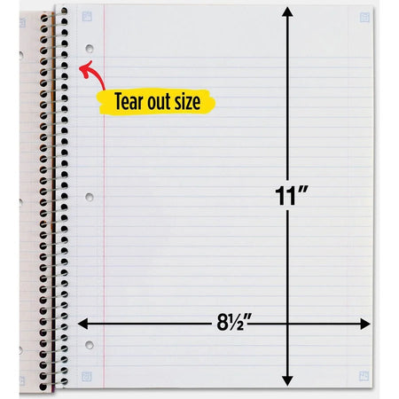 Five Star Notebook - 5 Subject(s) - 200 Sheets - Wire Bound - College Ruled Front Ruling - 3 Hole(s) - Letter