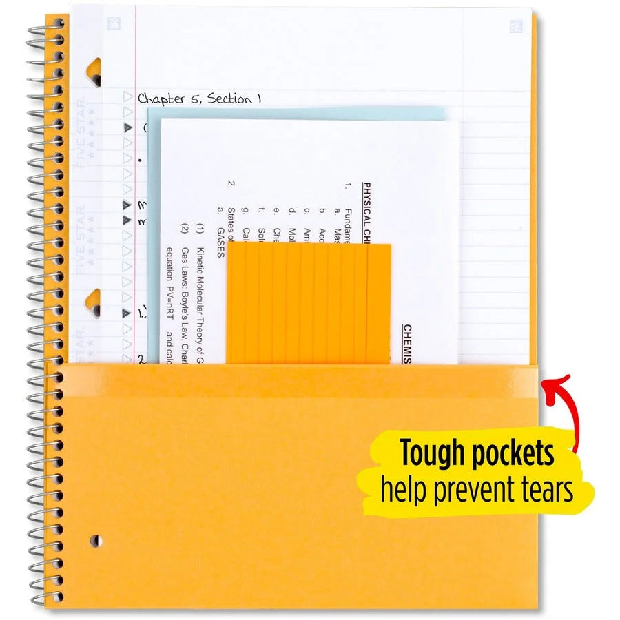 Five Star Notebook - 5 Subject(s) - 200 Sheets - Wire Bound - College Ruled Front Ruling - 3 Hole(s) - Letter