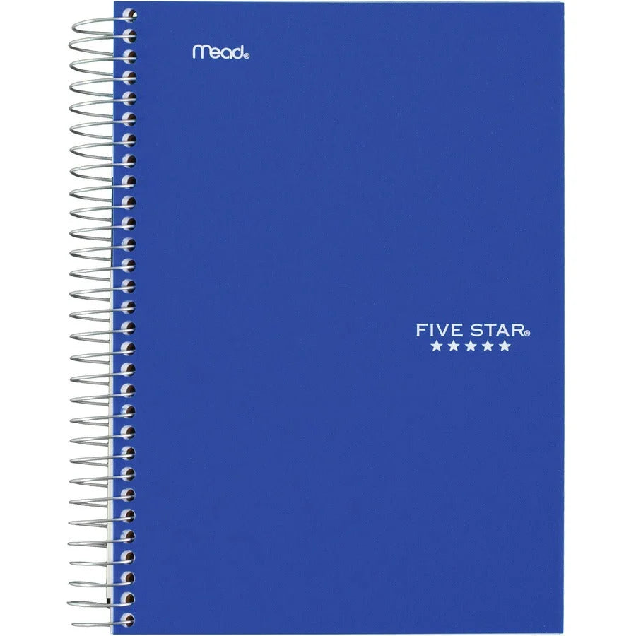 Five Star 5-Subject Notebook: College Ruled Wire Bound 6’’ x 9 1/2’’ - White Paper Plastic Cover - Pocket Divider