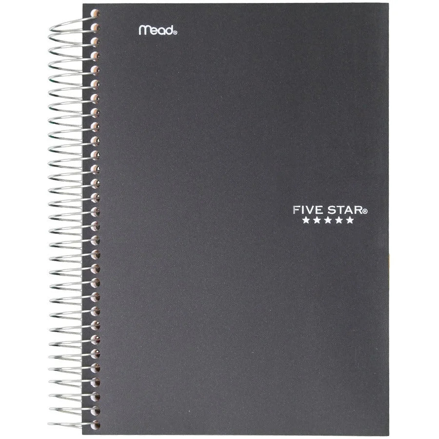 Five Star 5-Subject Notebook: College Ruled Wire Bound 6’’ x 9 1/2’’ - White Paper Plastic Cover - Pocket Divider