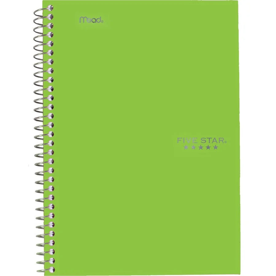 Five Star 5-Subject Notebook: College Ruled Wire Bound 6’’ x 9 1/2’’ - White Paper Plastic Cover - Pocket Divider
