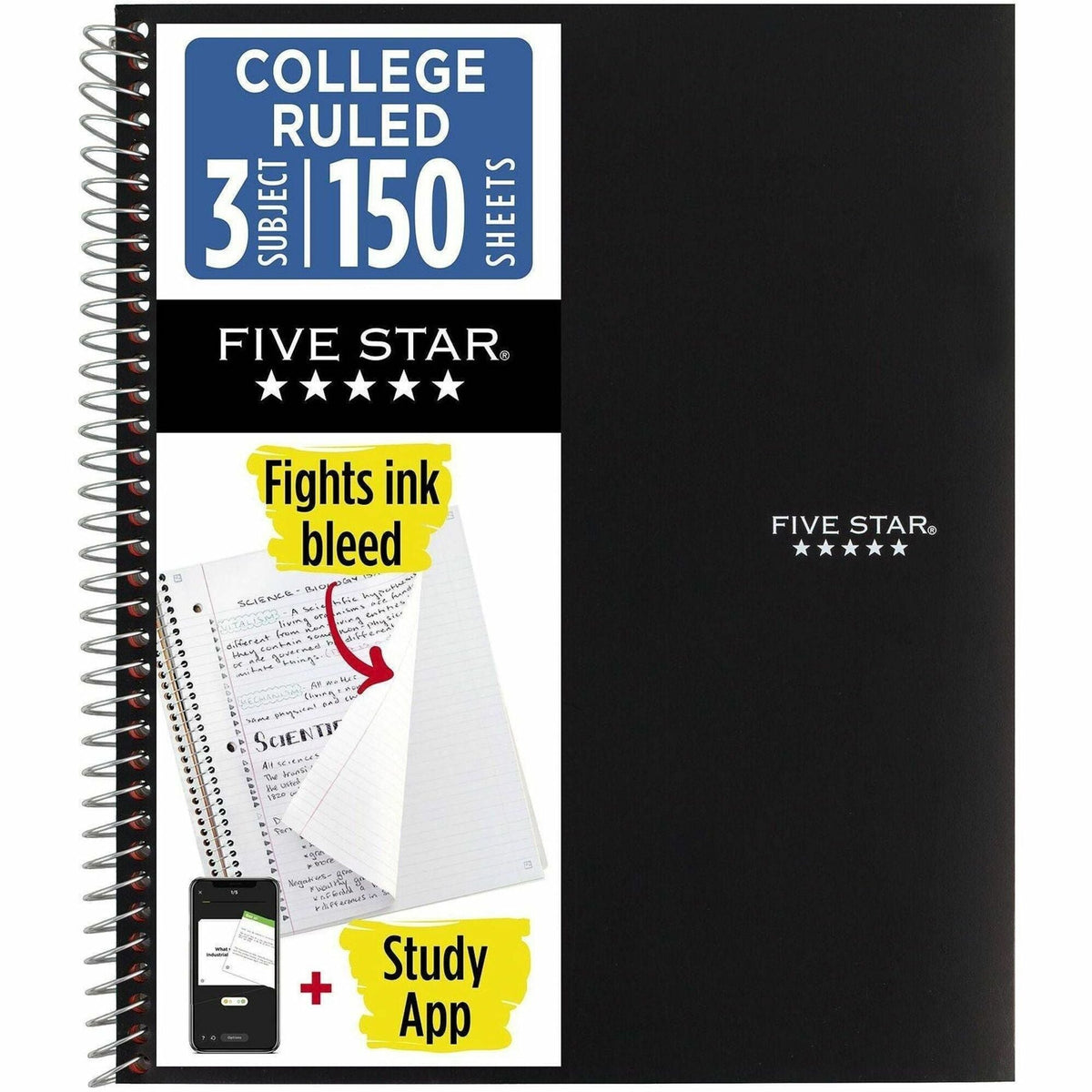 Five Star College Ruled 3 - subject Notebook - Letter - 150 Sheets - Wire Bound - Front Ruling - Notebooks