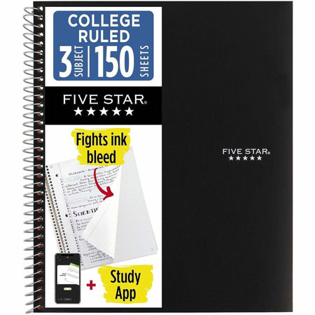 Five Star College Ruled 3 - subject Notebook - Letter - 150 Sheets - Wire Bound - Front Ruling - Notebooks