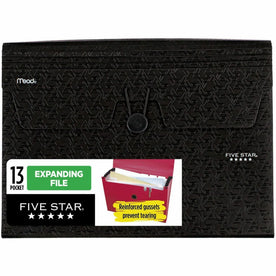 Five Star Letter Expanding File - 8 1/2’’ x 11’’ - 13 Pocket(s) - Plastic - Assorted - 0% Recycled - 1 Each - Files