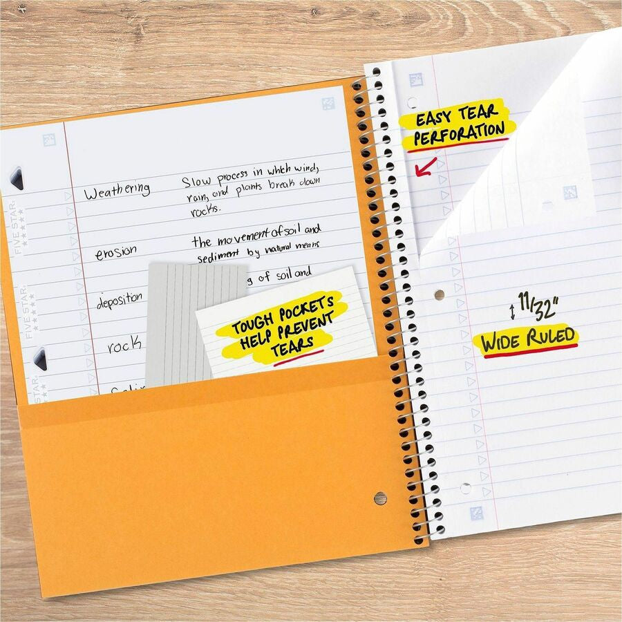 Five Star Five-subject Notebook - 200 Sheets - Wire Bound - 8’’ x 10 1/2’’ Sheet Size - Assorted Plastic Cover