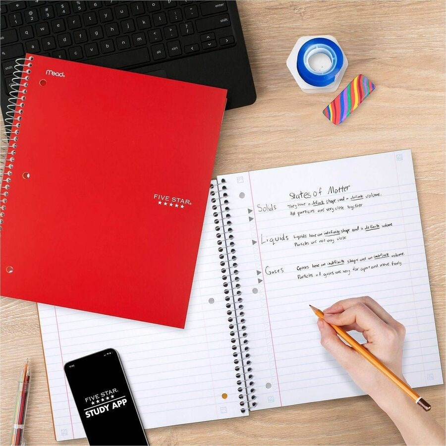 Five Star Three-subject Notebook - 150 Sheets - Wire Bound - 8’’ x 10 1/2’’ Sheet Size - Assorted Plastic Cover