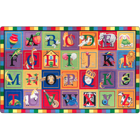 Flagship Carpets ABC Blocks Alphabet Rug - Multicolor Nylon - Rugs & Mats