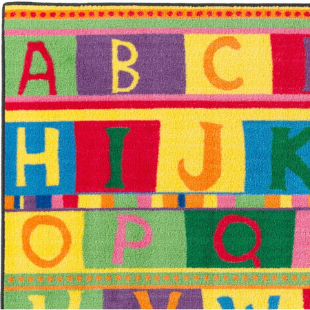 Flagship Carpets ABC Tapestry Rug - Easy Care Floor - 96’’ x 60’’ - Multicolor - Rugs & Mats